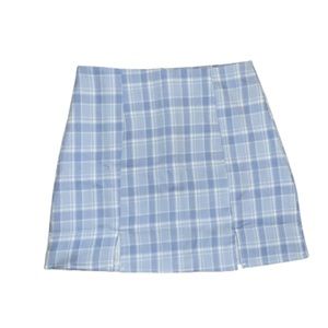 Blue Plaid Skirt